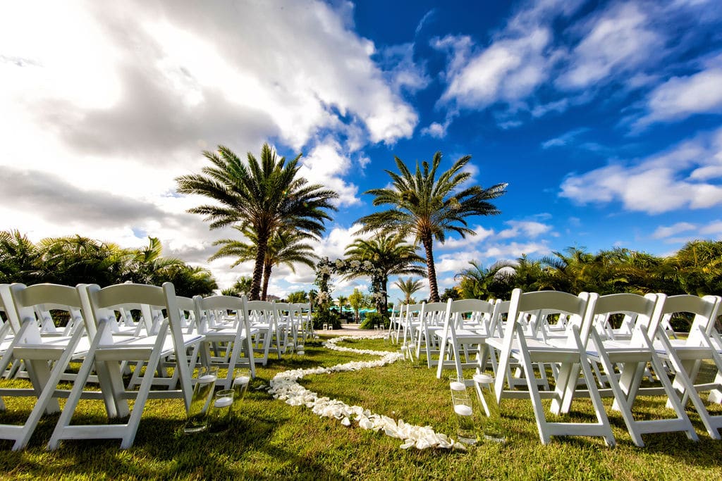 Outdoor wedding ceremony area at Margaritaville Resort Orlando